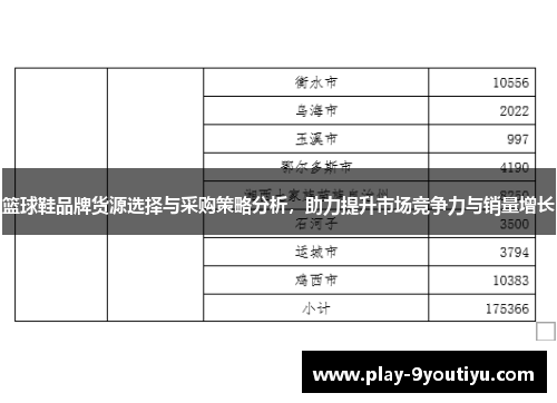 篮球鞋品牌货源选择与采购策略分析，助力提升市场竞争力与销量增长