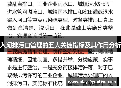 入河排污口管理的五大关键指标及其作用分析